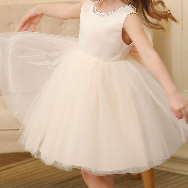 Party Girls' Kids Sleeveless Color Solid Dress Wedding