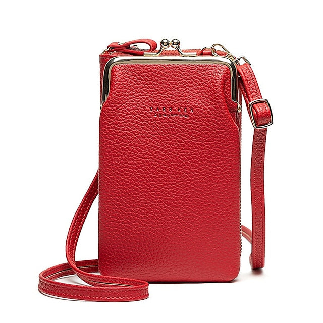 Tasche Gold Damen Kunstleder mit Rahmen Schwarz Crossbody