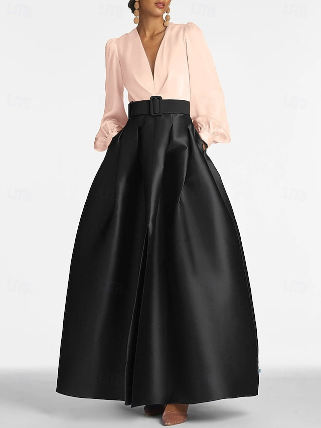 Wedding High Formal Guest Gown Floor Dress A-Line Evening Split
