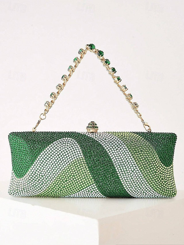 Women's Bag Clutch with Strap Evening Crystal Chain
