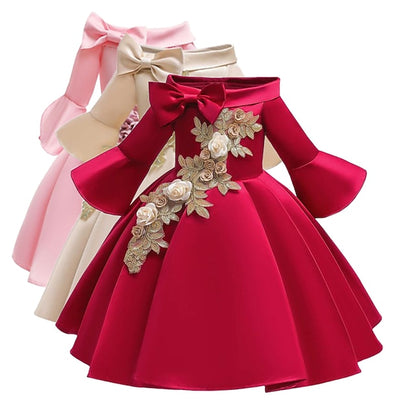Floral Dress Kids Girls' Sleeve Length Party Formal 3/4