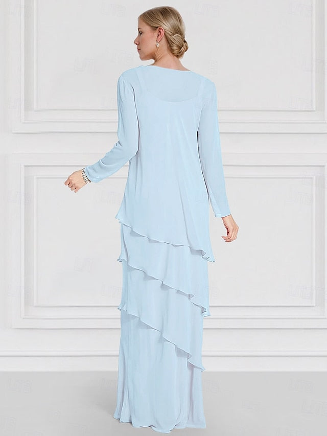 Bride the of Mother Sleeve Ruffles with Long Dress Jacket Lace