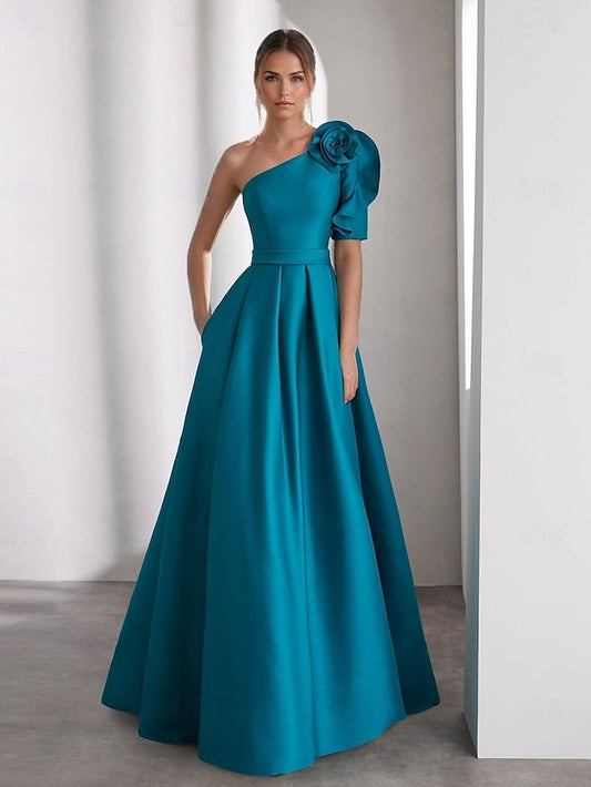 Formal Length Elegant Evening Gown Dress Wedding Floor A-Line