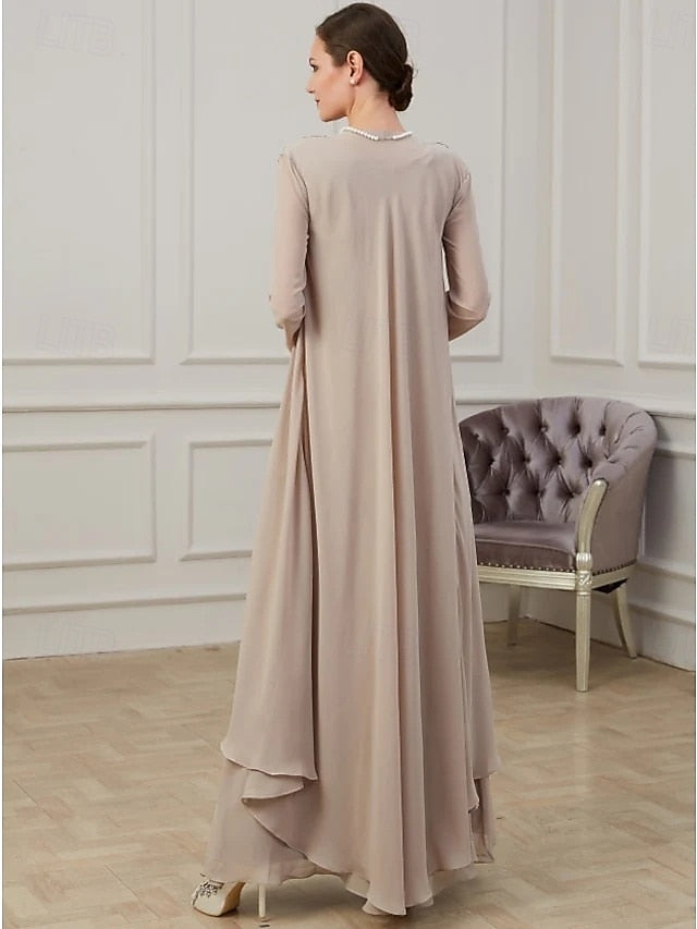 Two Formal Mother the Piece of Bride Floor Wedding Guest Dress