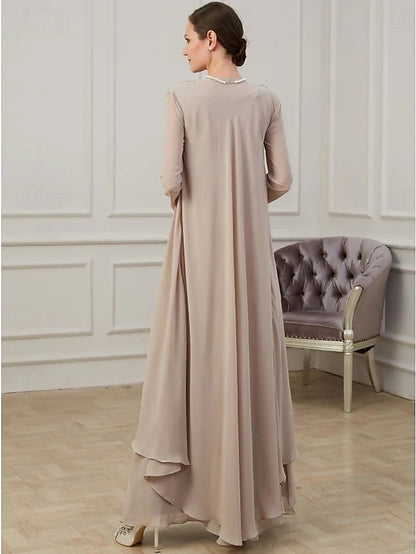 Two Formal Mother the Piece of Bride Floor Wedding Guest Dress
