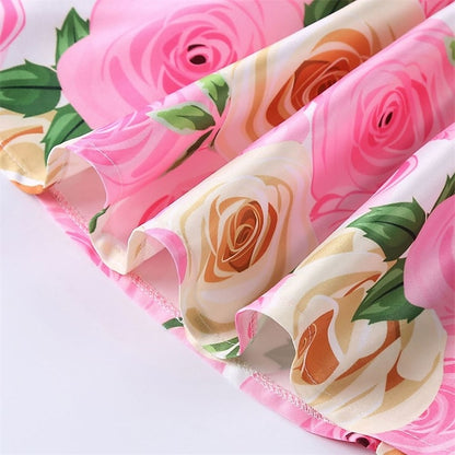 Party Girls' Floral Kids Flower Dress Short Sleeve