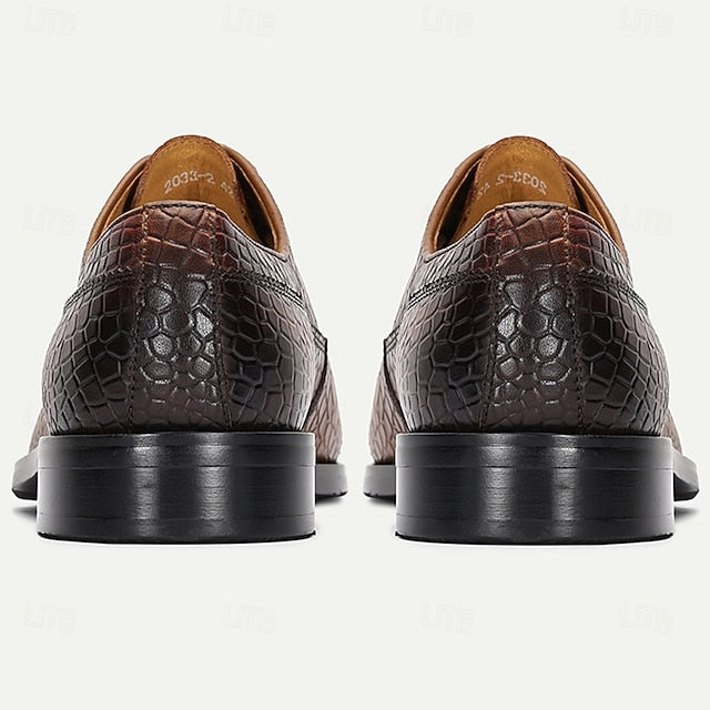 Print Crocodile Oxford – Men’s Genuine Leather Shoes Elegant