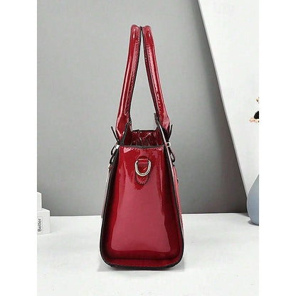 Faux Set Handbag Glossy Women's – Patent Leather