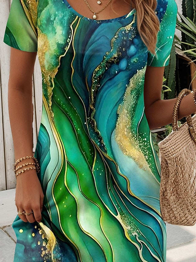 Women's Mini Dress T Shirt Dress Tee Dress A Line Dress