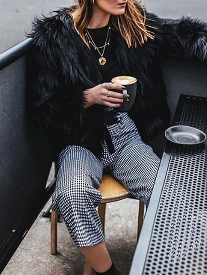 Warm Women's Coat Furs Leathers Faux Comfortable Fur