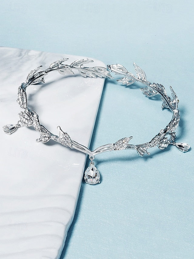 Blue Gold Leaf with Headpiece – Gemstone Drops Vintage