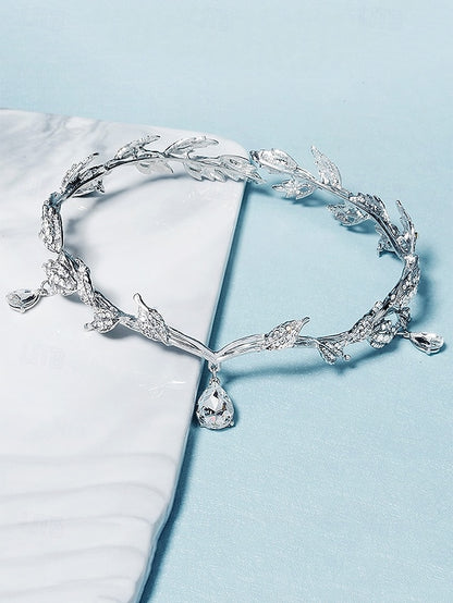 Blue Gold Leaf with Headpiece – Gemstone Drops Vintage