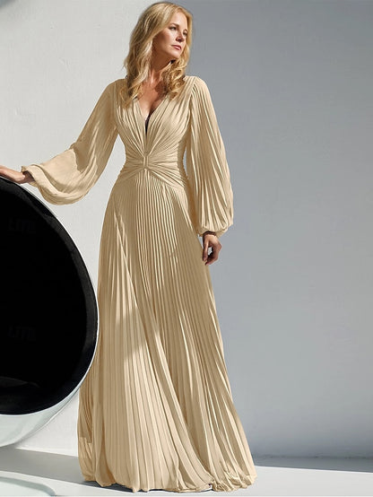 Simple Neck V Bride of Elegant the Dress A-Line Mother