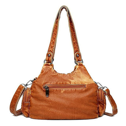 Tasche Stylish - Vintage Schulter Damen Braun Leder