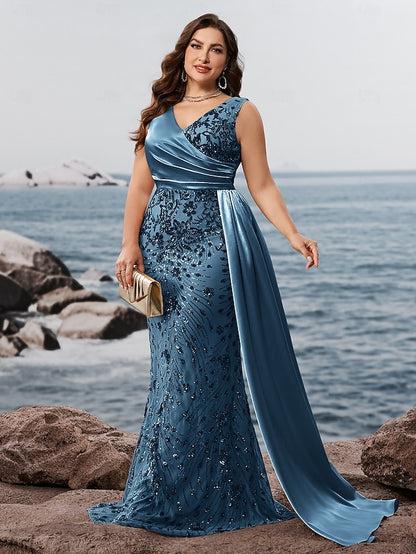 Sparkle Trumpet Long Gown Dress Formal Wear Mermaid / Evening