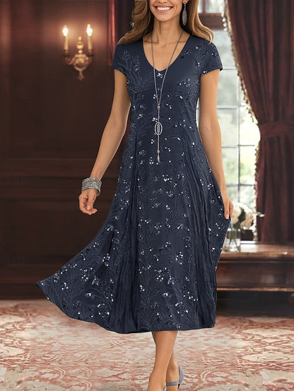 Simple Piece A-Line Dress Bride of Elegant Mother Two the