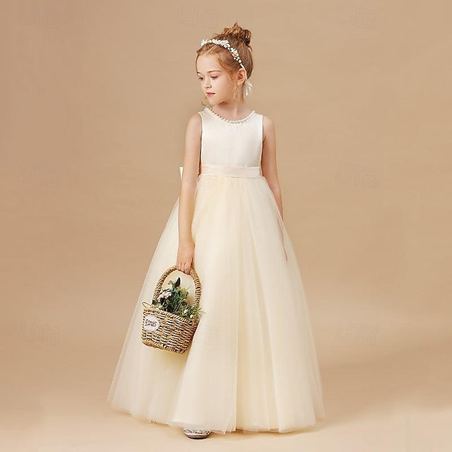 Color Party Girls' Solid Kids Flower Girl Dress