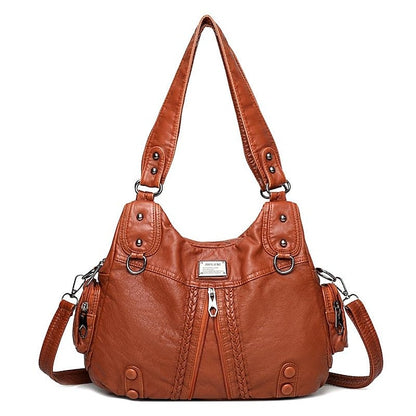 Boston Leder Handtasche Schultertasche Damen Hobo PU