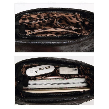 Kunstledertasche mit Kette in Rot mit Überwendlingsstich-Schulterdetails