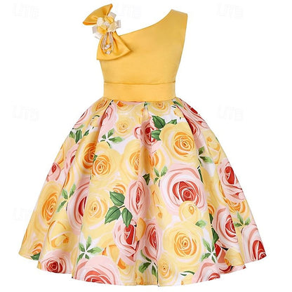 Party 3D Summer Sleeveless Flower Easter Dress Girls'