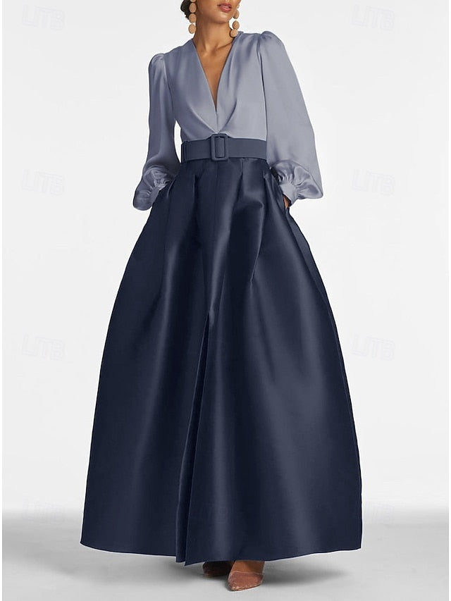 Wedding High Formal Guest Gown Floor Dress A-Line Evening Split