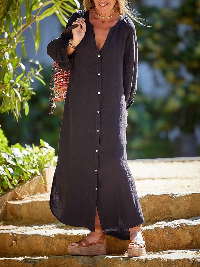 Women's Black White Gray Summer Spring Maxi Dress White