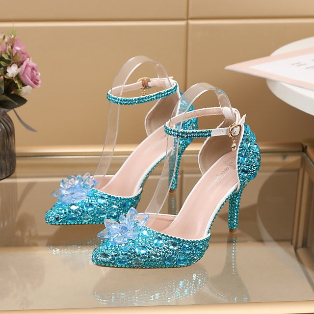 Purple Sandals Women's High – Rhinestone Heel Elegant