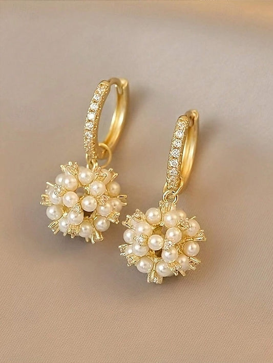 Pearl Gold Imitation Earrings - Plated Women's String