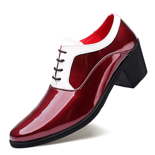and White Red Patent – Shoes Oxford Faux Leather Men's