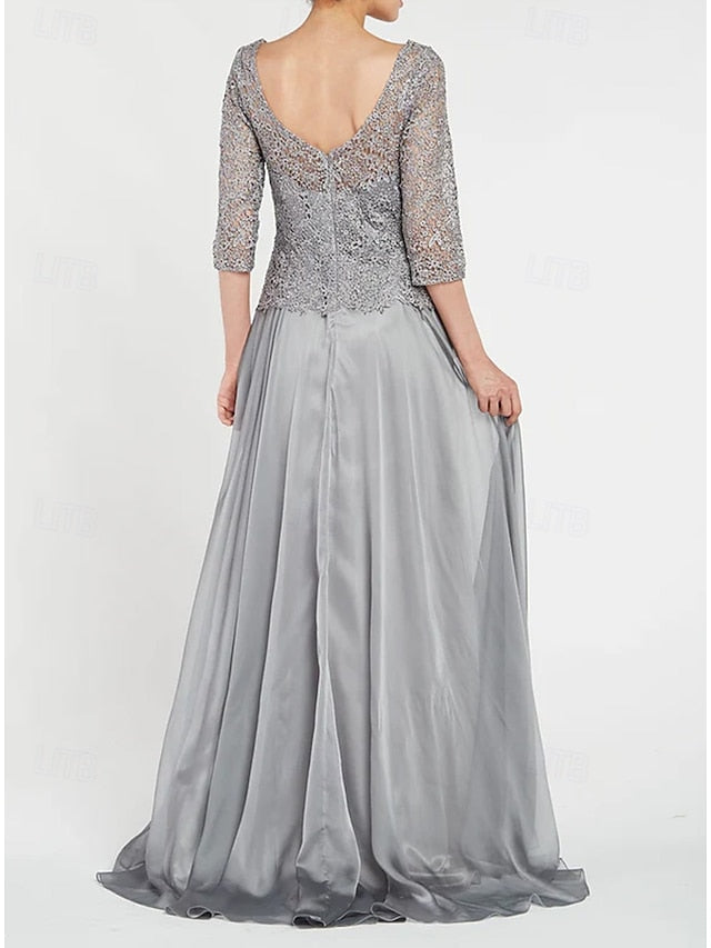 Dress Minimalist Elegant the Bride A-Line Simple Boat Mother of