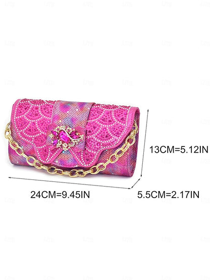 Rhinestone Slingback Women's Matching Clutch Heels Gold and