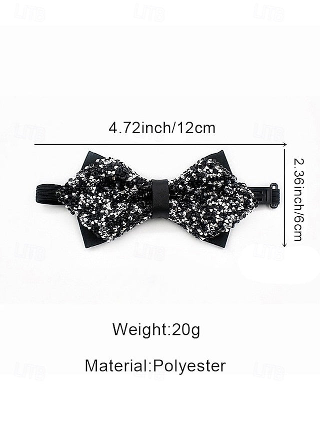 Polyester Sparkling Bow Men's – Sequins Christmas Tie