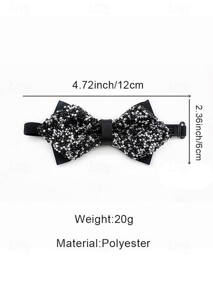 Polyester Sparkling Bow Men's – Sequins Christmas Tie