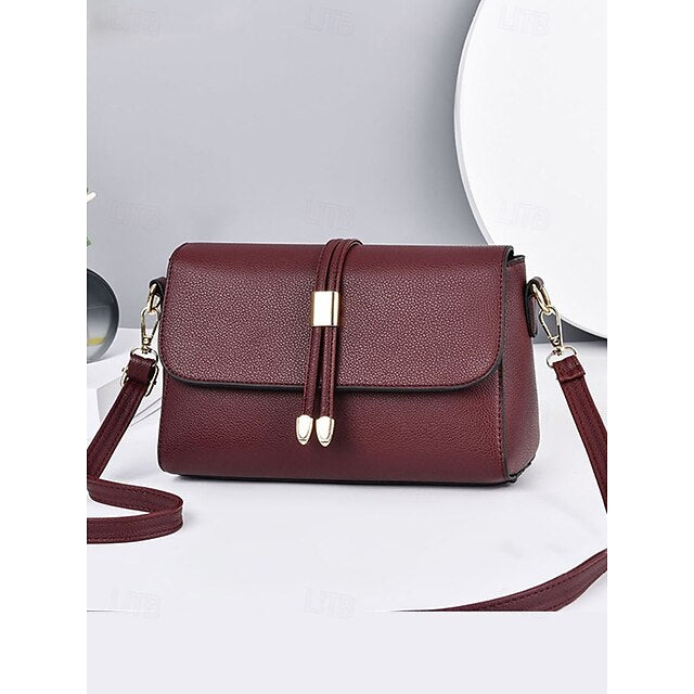 Burgunder Taschen in Crossbody Leder Schwarz Damen Faux und