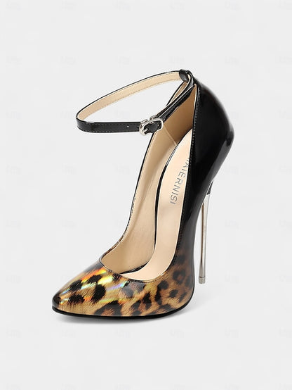 Red Leopard Sexy Print Women's Patent – Pumps Stiletto