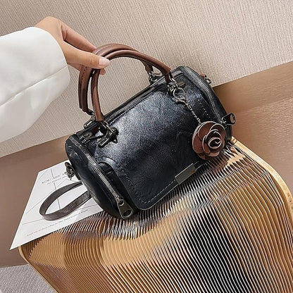 Vintage-Stil Floral Handtasche Damen Kunstleder