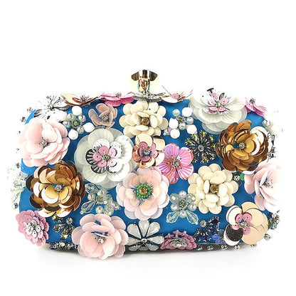 Flower Clutch – Evening Women's Floral Embellished 3D