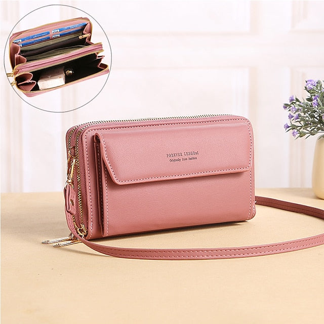 Sac à bandoulière pour femme, portefeuille, téléphone portable