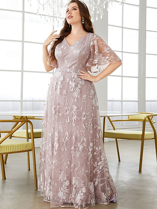 Mother Curve the Bride Dress Neck Elegant of Size V Plus