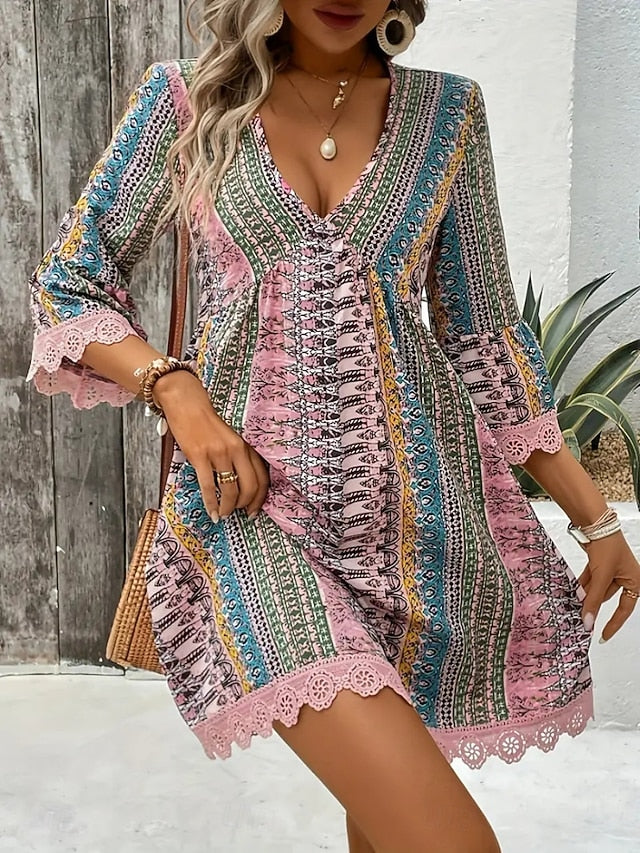 Women's Mini Dress Petite Dress Casual Dress Boho Dress