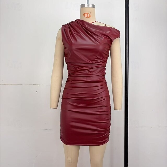 Women's Mini Dress Leather Dress Fashion Modern Daily