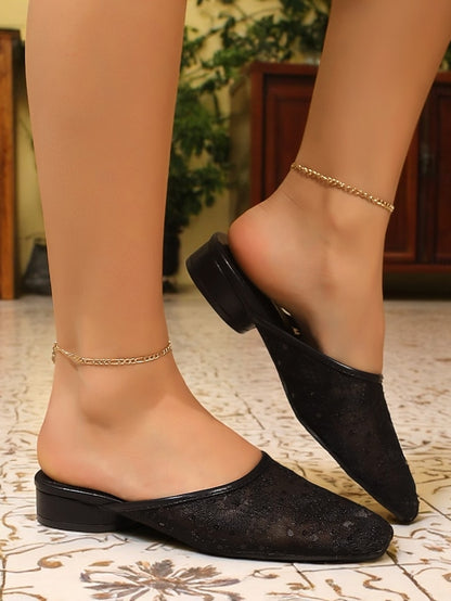 Flats – White Sheer Elegant Women's Ballet Mesh Lace