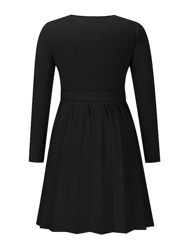 Women's Sweater Dress Knit Dress Jumper Dress Mini Dress