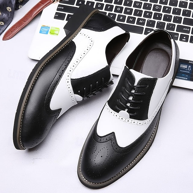 Brogue Two-Tone Oxford White in Men's Shoes Wingtip