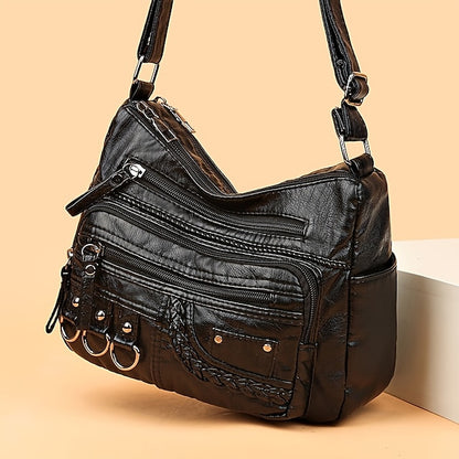 Mehrere Crossbody mit Vintage Leder Damen Kunsttasche