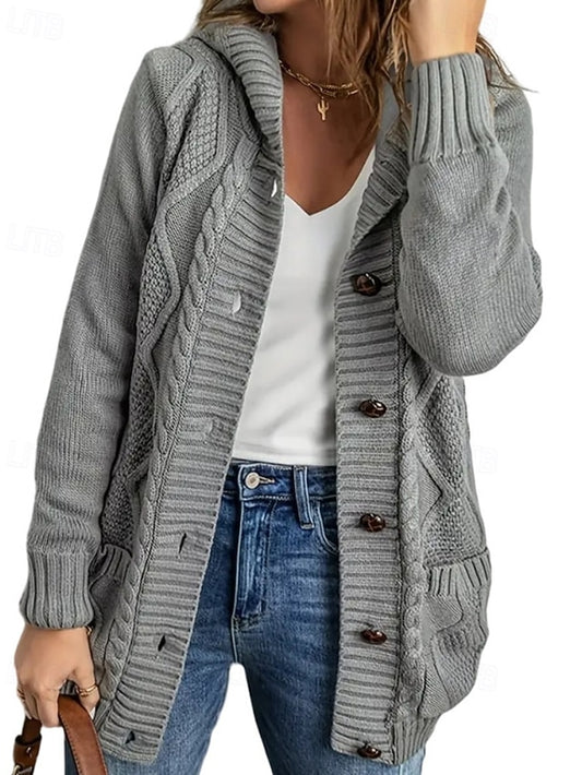 Women's Sweater Cardigan Streetwear Casual Solid Color