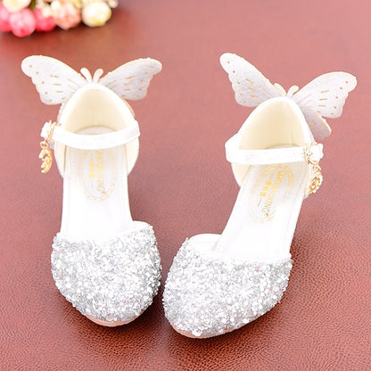 – Butterfly Girls' Princess Sparkly Shoes Glitter Pink