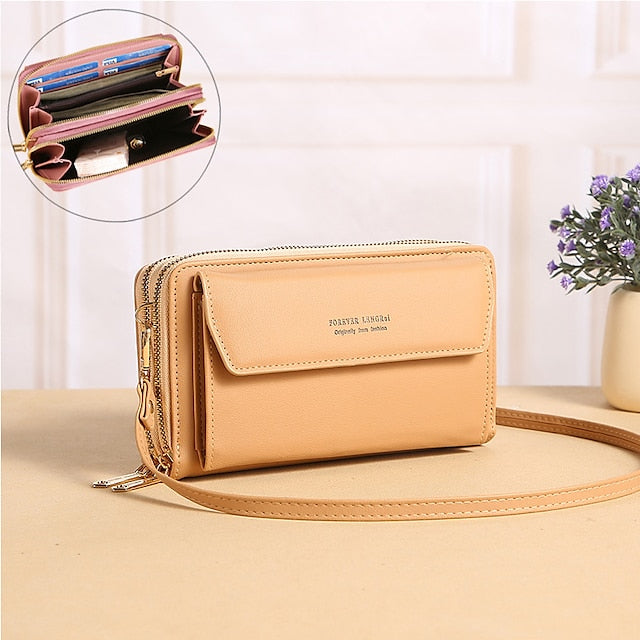 Sac à bandoulière pour femme, portefeuille, téléphone portable