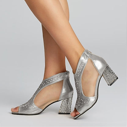 Elegant Gold Sandals Toe Women's with Peep Heeled Glitter