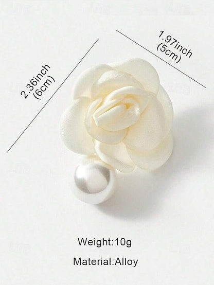 Earrings Faux Pearl Flower Elegant Stud Drop Women's with
